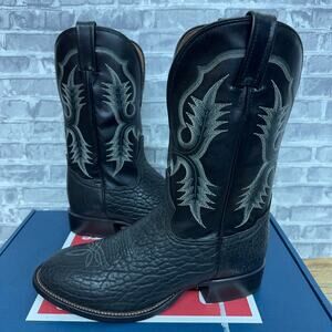 Tony Lama CT2036 Stockman Ruslo Black Bullhide Western Boots Mens Size 8D New